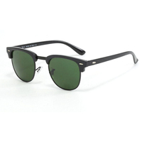 Lunettes de soleil classiques RB 3026, verres verts, monture en métal noir, UV400, unisexe, pour la conduite en extérieur