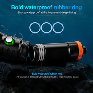 Aluminum Diving Flashlight 20W LED 1000M+ Beam Distance IP68 Waterproof Rechargeable 3000 Lumens Long Runtime Durable Underwater - Product Image 6