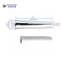 Support de canne à pêche ISURE en aluminium évasé avec insert en vinyle blanc, à souder, L: 10 po, Diamètre 1-7/8 po, Épaisseur 3 mm, Aluminium anodisé, Matériel marin