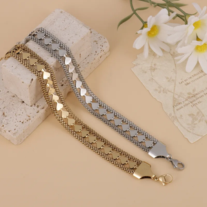 Pulsera de Acero Inoxidable 304 de Alta Calidad, Chapada en Oro Real de 18K, Perla Artificial, Turquesa, Hexagrama, Corazón, Árbol de Ocho Caracteres - Product Image 1