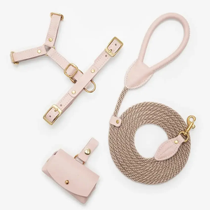 Personalizado de lujo de buena calidad <span class=keywords><strong>PU</strong></span> cuero arnés Correa monedero conjuntos caminar perro accesorio - Product Image 1