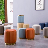 Moderne avancé filles coiffeuse chaise luxe petit rond cosmétique pouf Simple stockage tissu maison chambre salon