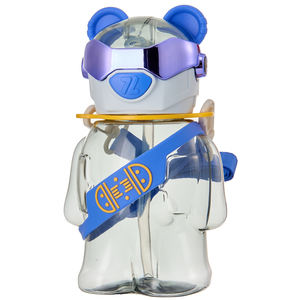 Orso <span class=keywords><strong>con</strong></span> <span class=keywords><strong>occhiali</strong></span> shinning bottiglia d'acqua <span class=keywords><strong>con</strong></span> funzione di paglia e tracolla - Product Image 2