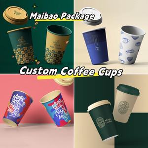 Logo personnalisé Double paroi à emporter emballage de boisson chaude biodégradable jetable 9 Oz 16 Oz tasse à café en papier 8 Oz - Product Image 4