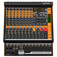Console de mixage audio DJ professionnelle AOFO MIX-8U pour scène, 8 canaux, avec 99 effets de réverbération