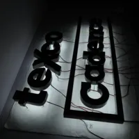 Lettres en acier inoxydable peintes en noir 3D personnalisées GFace, avec éclairage halo rétroéclairé par LED, signalétique extérieure étanche pour la décoration de bar