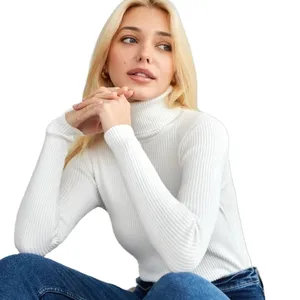 נמכר חם לנשים סוודר סוודר חולצה בצבע אחיד סוודר שכבת בסיס