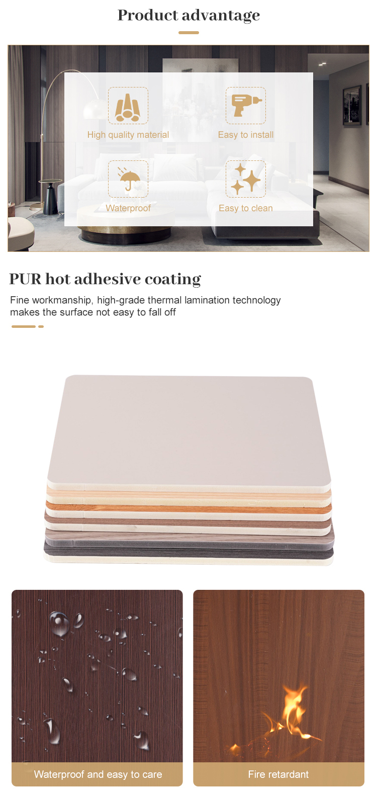 Lightweight Concrete Wall Panel PVC Forms Boards 1.22x2.44m Colourful