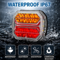 Feu arrière combiné LED IP67 12/24V ECE R10 R148 pour remorque avec clignotant, feu stop, feu de position et éclairage de plaque d'immatriculation
