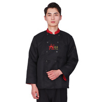 Combinaison de travail de chef en coton imperméable de haute qualité à manches longues avec logo