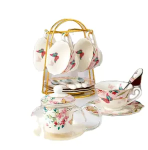 Set da tè a forma di onda 15 pezzi in confezione regalo con design elegante con teiera in vetro con tazza da caffè più calda e set da tè