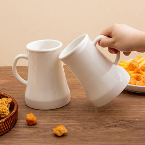Mug à bière en céramique personnalisé 501-600 ml grande capacité blanc pour usage domestique, cadeaux, sur commande - Product Image 3