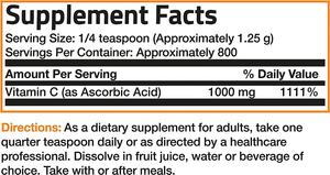 Vitamina <span class=keywords><strong>C</strong></span> en Polvo, Ácido Ascórbico Puro Soluble, Cristales Finos Sin OMG, Promueve un Sistema Inmunitario Saludable y Protección Celular, Potente - Product Image 6