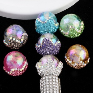 Nuove Perle Acriliche Focalizzanti Fantasia, Perle Distanziatrici 20mm Effetto Nuvola Bubblegum con Strass per Penne e Creazione di Gioielli, Ingrosso - Product Image 1