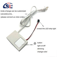 Interrupteur tactile intelligent 12V 1A 12W IP24 intégré à bouton unique avec variateur de luminosité pour miroirs de salle de bain à une ou trois couleurs