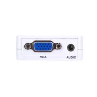 Adaptor Konverter HD ke VGA dengan Output Audio 1080P Mini HD Konektor 2VGA untuk Laptop PC Proyektor HD
