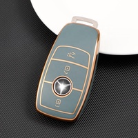 Étui de protection pour clé de voiture en TPU avec bord doré, en gros, pour accessoires intérieurs de voiture de classe C/E/S