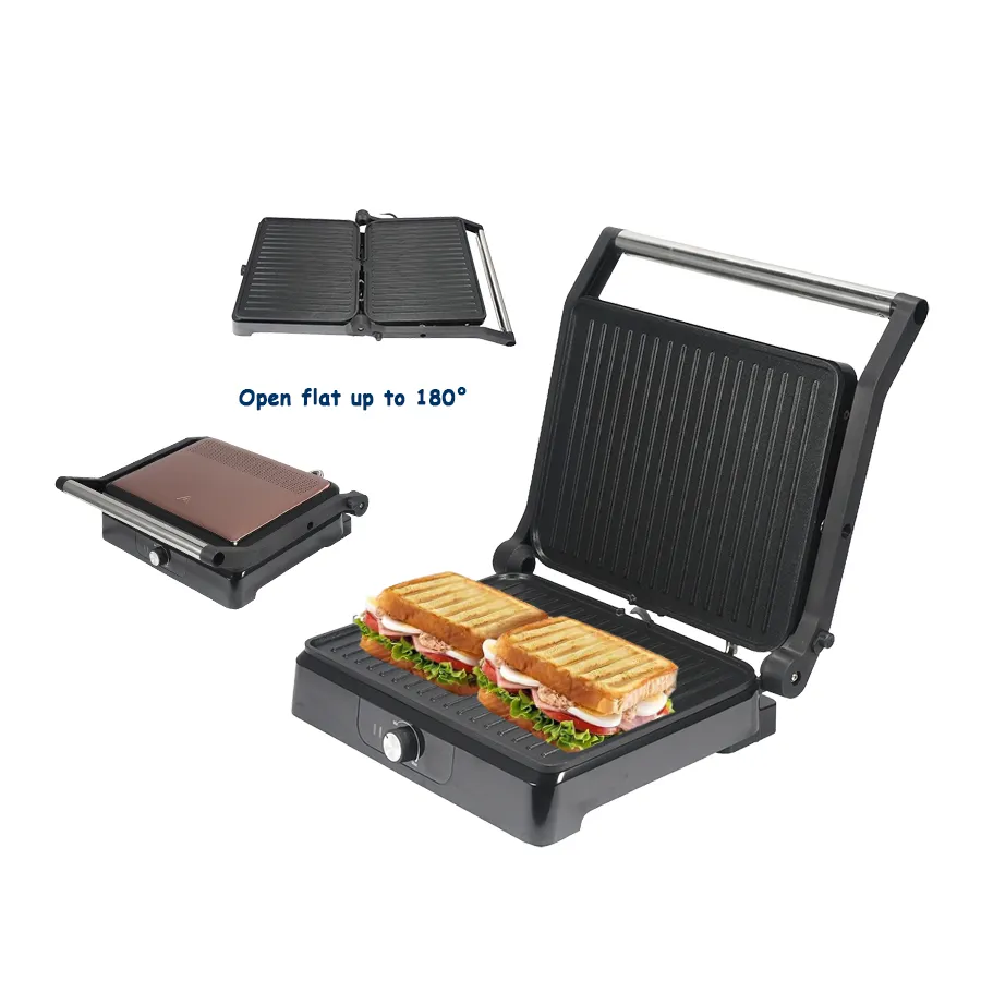 Panini press indicatore di alimentazione piastra piatta sandwich press grill grill a doppio contatto