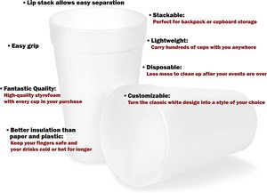 6oz 8oz 12oz 16oz 32oz dùng một lần takeway PS Nhựa Polystyrene bọt cách điện uống ly EPS xốp Cup (4) - Product Image 2