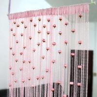 Rideau de porte linéaire à roses, très populaire, pour la maison, la décoration de séparation, vente en gros, pour salon de beauté et bureau, rideau de porte à franges