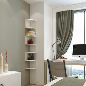 Étagère de rangement de cuisine d'angle Étagère d'angle en plastique avec support mural sans perforation <span class=keywords><strong>pour</strong></span> chambre à coucher et armoire murale triangulaire - Product Image 3