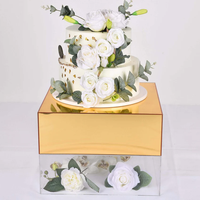 Nouvelle arrivée carré acrylique ruban miroir alimentaire gâteau Buffet présentoir Risers pour le désherbage
