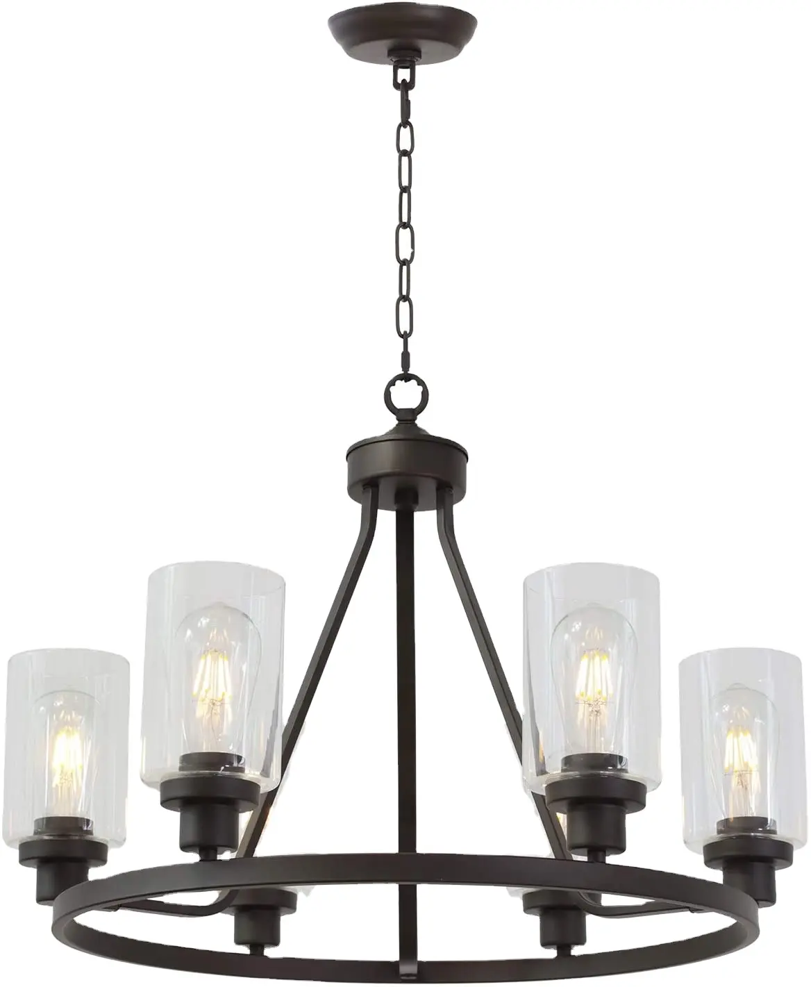 6-Light Glass Chandelier Farmhouse Lighting Island Dining Room Light Fixtures Hanging chandelier