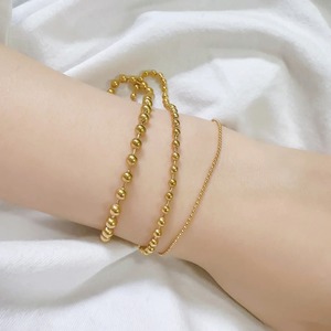 สร้อยข้อมือลูกปัดทรงกลมสีทอง ขนาด 1.5 มม.-4.0 มม. สร้อยข้อเท้าแบบโซ่ลูกบอลสแตนเลส แฟชั่นสำหรับผู้หญิงและผู้ชาย - Product Image 5