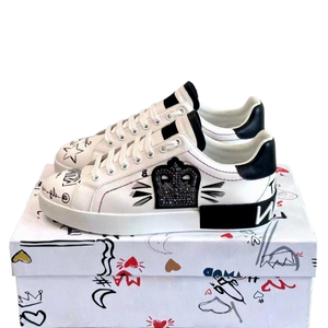 Chaussures de skate décontractées de luxe pour hommes, modèle Panda noir et blanc, plateforme, pour femmes, marque Campus Couple - Product Image 1