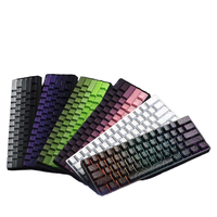 Clavier mécanique filaire USB-C LEAVEN K61, touches PBT noires, éclairage RGB, clavier de jeu pour PC, touches interchangeables à chaud