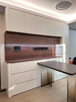 Meuble de cuisine traditionnel personnalisé, buffet, comptoir en pierre, panneau modulaire, bois massif, panneau stratifié