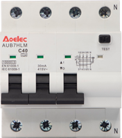 Disjoncteur différentiel électromagnétique (RCBO) 10kA AUB7HLM 3P+N Origine Chine