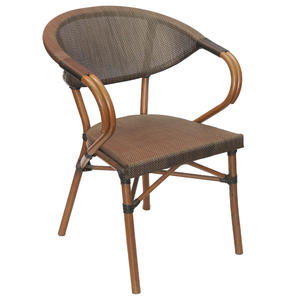 Moderne Gegoten Aluminium Buiten Franse Outdoor Tuin Dineren Meubilair Custom Bistro Pe Rotan Textiel Tuin Cafe Stoel Op <span class=keywords><strong>Promo</strong></span> - Product Image 5