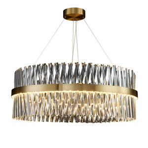 Lampadario Moderno in Cristallo Satinato Ottone AC 220V Marca ZhongYi Garanzia 3 Anni 3500K Bianco Caldo Angolo di Illuminazione 360° per Soggiorno - Product Image 1