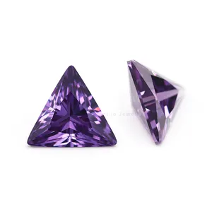 Wholesale Amethyst Triangle Cut 3x3mm CZ Gemstones Cubic Zirconia For Jewelry Making Wuzhou Gemstones