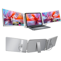 Triple moniteur multifonctionnel portable 14 pouces 2.5K 2560x1600 IPS 100% SRGB pour ordinateur portable Extend MacOS Pro Max Windows Foldable