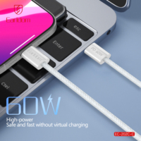 Earldom PD 60W 3A Charge rapide USB Type-C à C Câble en nylon de transfert de données haute vitesse pour téléphone portable i-Phone série 15