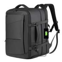 Ransel Oxford Kapasitas Besar Tahan Air, Dapat Diperluas, Unisex dengan Antarmuka USB untuk Laptop Bisnis dan Perjalanan Sehari-hari