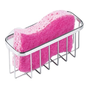 Support à éponge rectangulaire chromé à double niveau en acier inoxydable moderne pour serviettes - Product Image 5