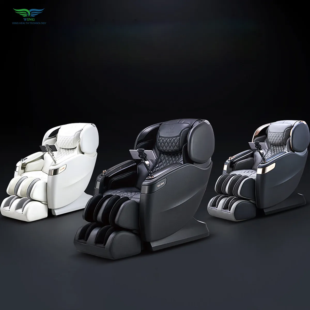 OGAWA 4D sıfır yerçekimi elektrikli akıllı otomatik PU deri SL 140CM tam vücut masajı Recliner sandalyeler beyaz renk