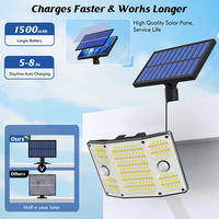 Lampe murale solaire LED OVO-045, type split, détecteur de mouvement PIR, 3 modes, télécommande, étanche, pour jardin, cour, allée, entrée de garage