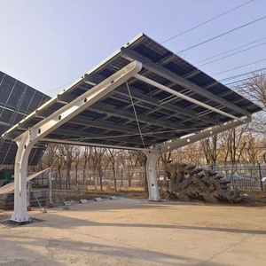 Système de carport solaire 3 places de <span class=keywords><strong>stationnement</strong></span> 12,39 kW avec batterie 14 kWh et onduleur hybride connecté au réseau - Product Image 5