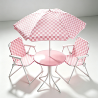Ensemble de 2 chaises de salle à manger modernes empilables en acier, pliantes, avec parasol, durables, légères, portables, pour l'extérieur et la plage