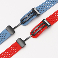 Bracelet de montre à fermoir magnétique 38mm 45mm 49mm Bracelet respirant Bracelet en caoutchouc de silicone pour Apple Series 8 7
