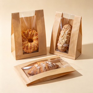 Bolsa <span class=keywords><strong>de</strong></span> Papel Kraft Personalizada con Ventana para Pan Francés, Baguette, Pan Tostado, Galletas, Bizcochos y Pasteles - Product Image 2