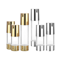 Vente en gros de luxe en plastique 15ml 20ml 30ml 35ml Bouteilles vides sans air pompe transparente de soins personnels pour le corps crème visage shampooing