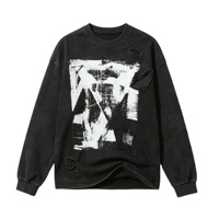 Sweat-shirt à col rond Kornit imprimé DTG, effet vintage, délavé, effet usé, style streetwear, effet soleil éclairé