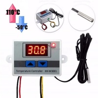 Controlador de Temperatura Digital XH-W3001 de 12V/24V/220V, Termostato con Interruptor de Calefacción y Refrigeración W3001