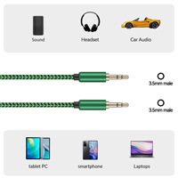 Nuevo Cable de Audio de 3.5mm con Trenzado para Micrófono, Altavoz de Coche, MP4, Auriculares, Conexión AUX Macho a Macho