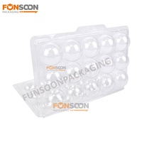 Boîte en plastique transparente à 15 compartiments pour chocolats à la truffe, emballage en blister transparent en PET avec couvercle à charnière pour bonbons et sucreries